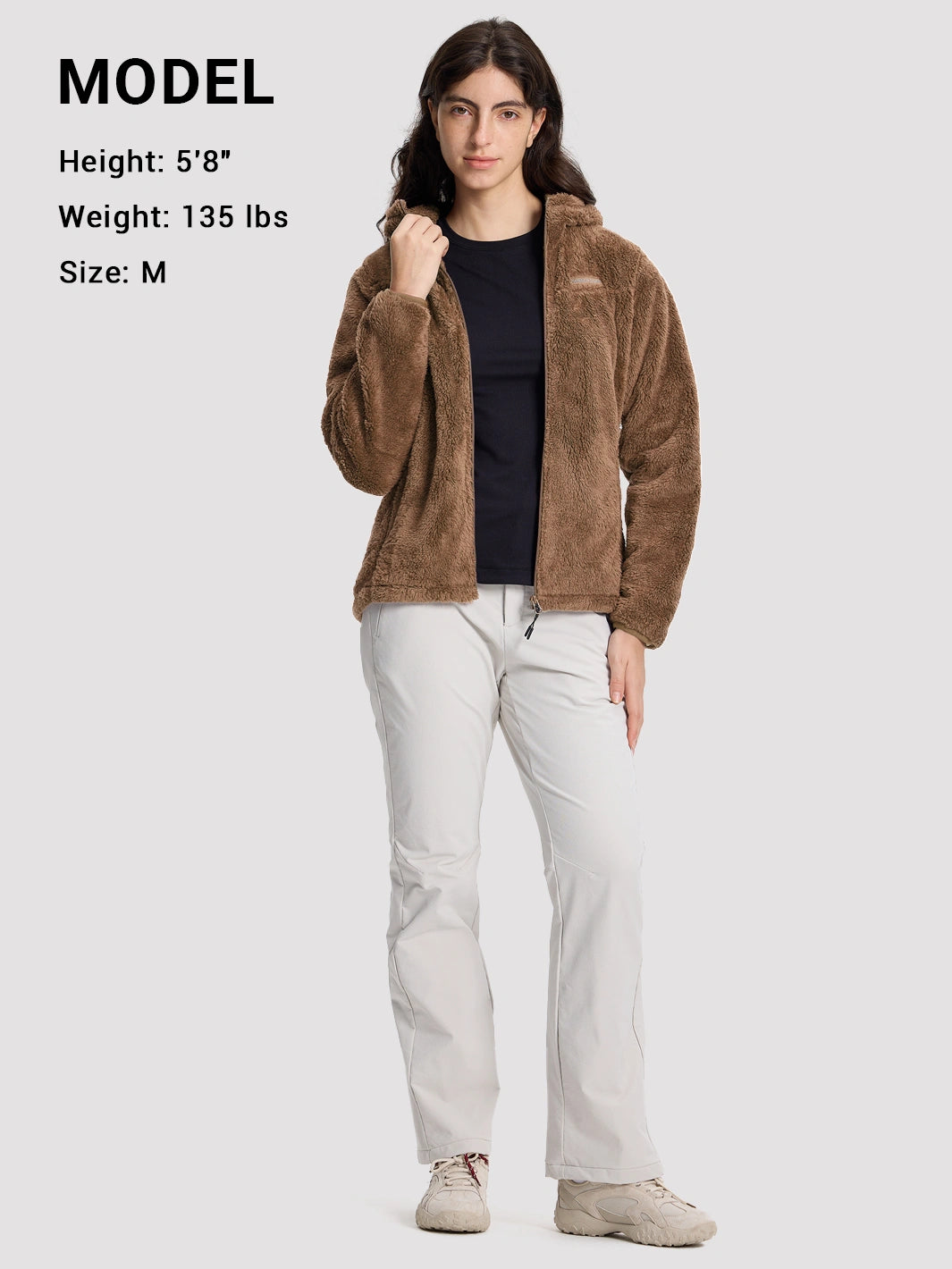 Women's Hooded Coral Fleece Jacket PIONEER CAMP