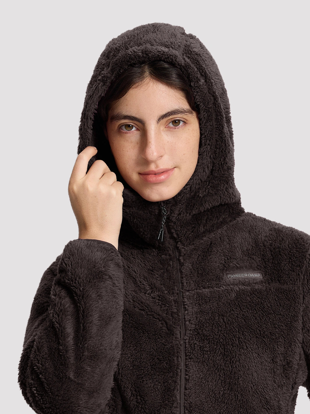 Women's Hooded Coral Fleece Jacket PIONEER CAMP