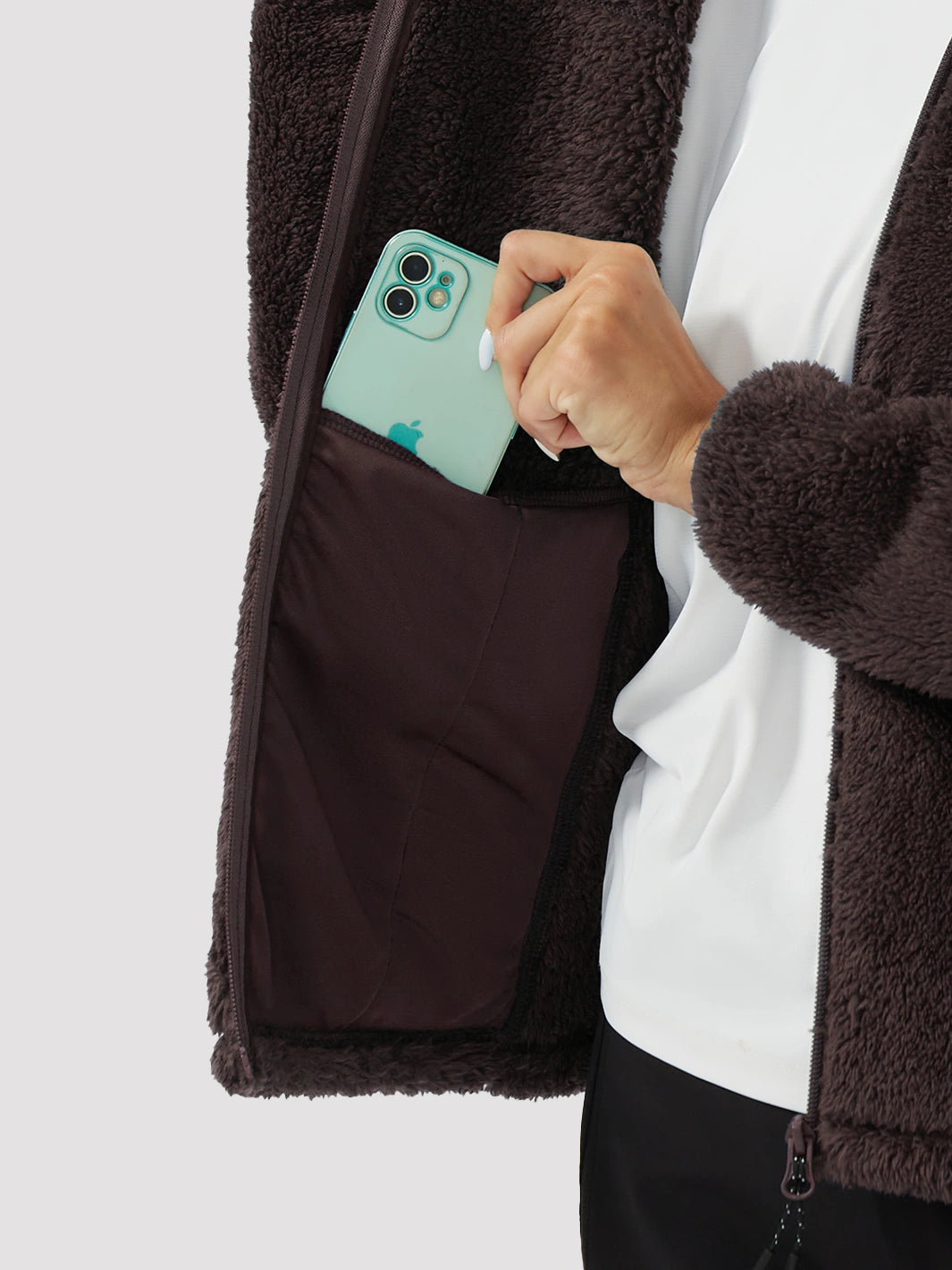 Women's Hooded Coral Fleece Jacket PIONEER CAMP