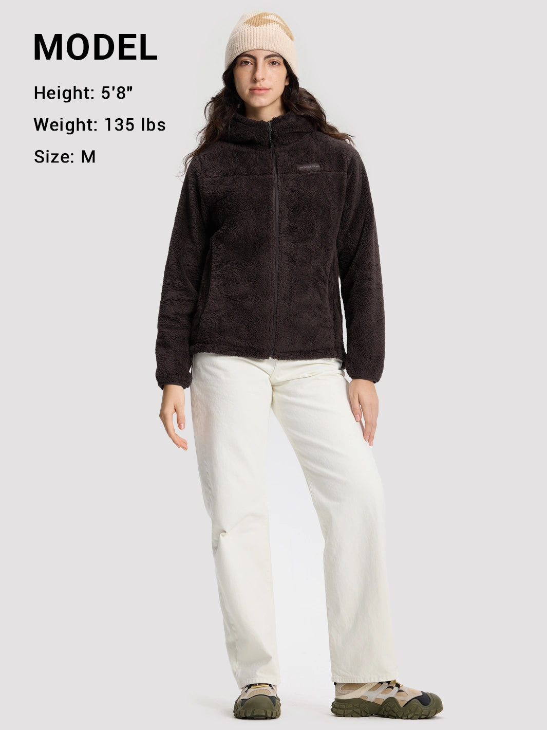 Women's Hooded Coral Fleece Jacket PIONEER CAMP
