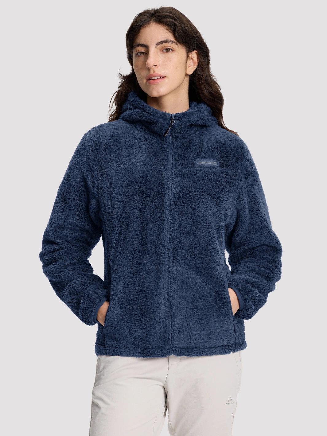 Women's Hooded Coral Fleece Jacket PIONEER CAMP