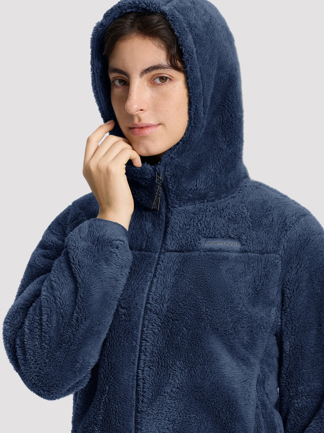 Women's Hooded Coral Fleece Jacket PIONEER CAMP