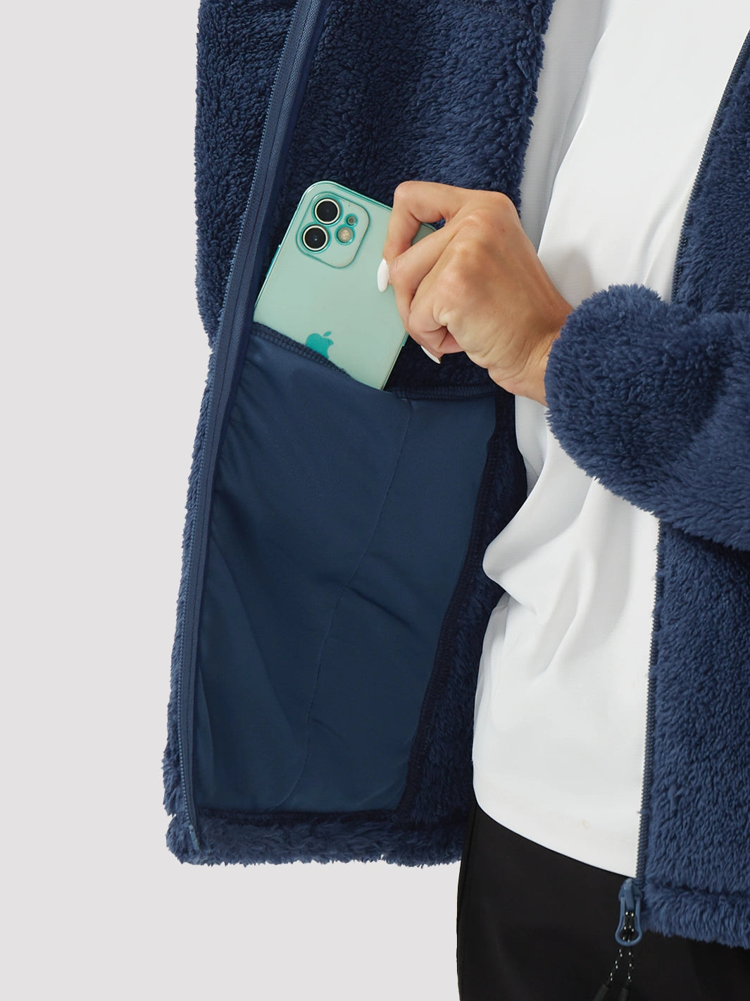 Women's Hooded Coral Fleece Jacket PIONEER CAMP