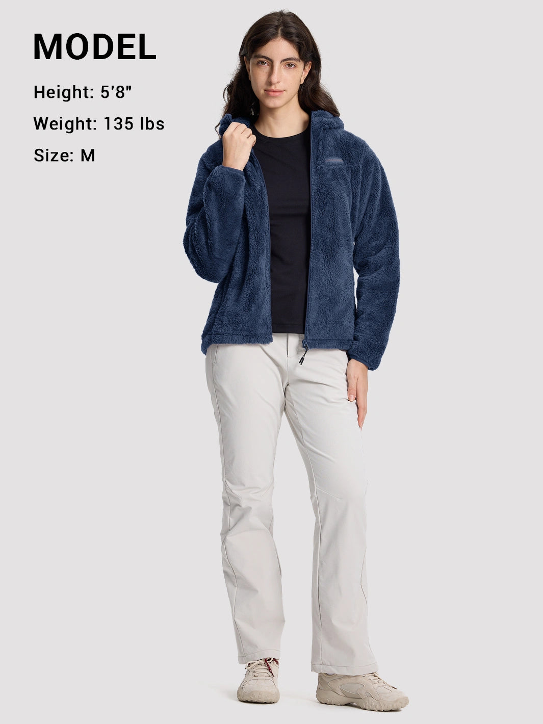 Women's Hooded Coral Fleece Jacket PIONEER CAMP