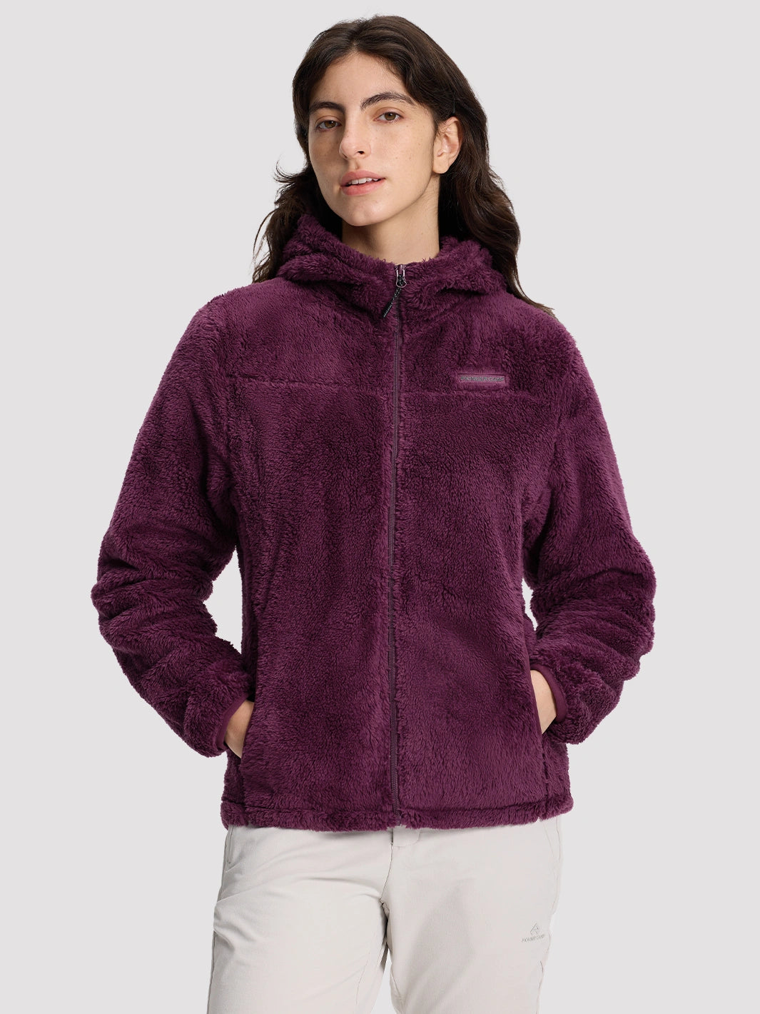 Women's Hooded Coral Fleece Jacket PIONEER CAMP