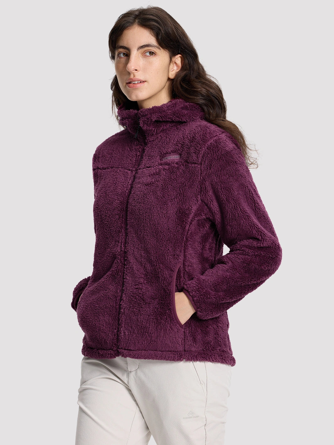 Women's Hooded Coral Fleece Jacket PIONEER CAMP