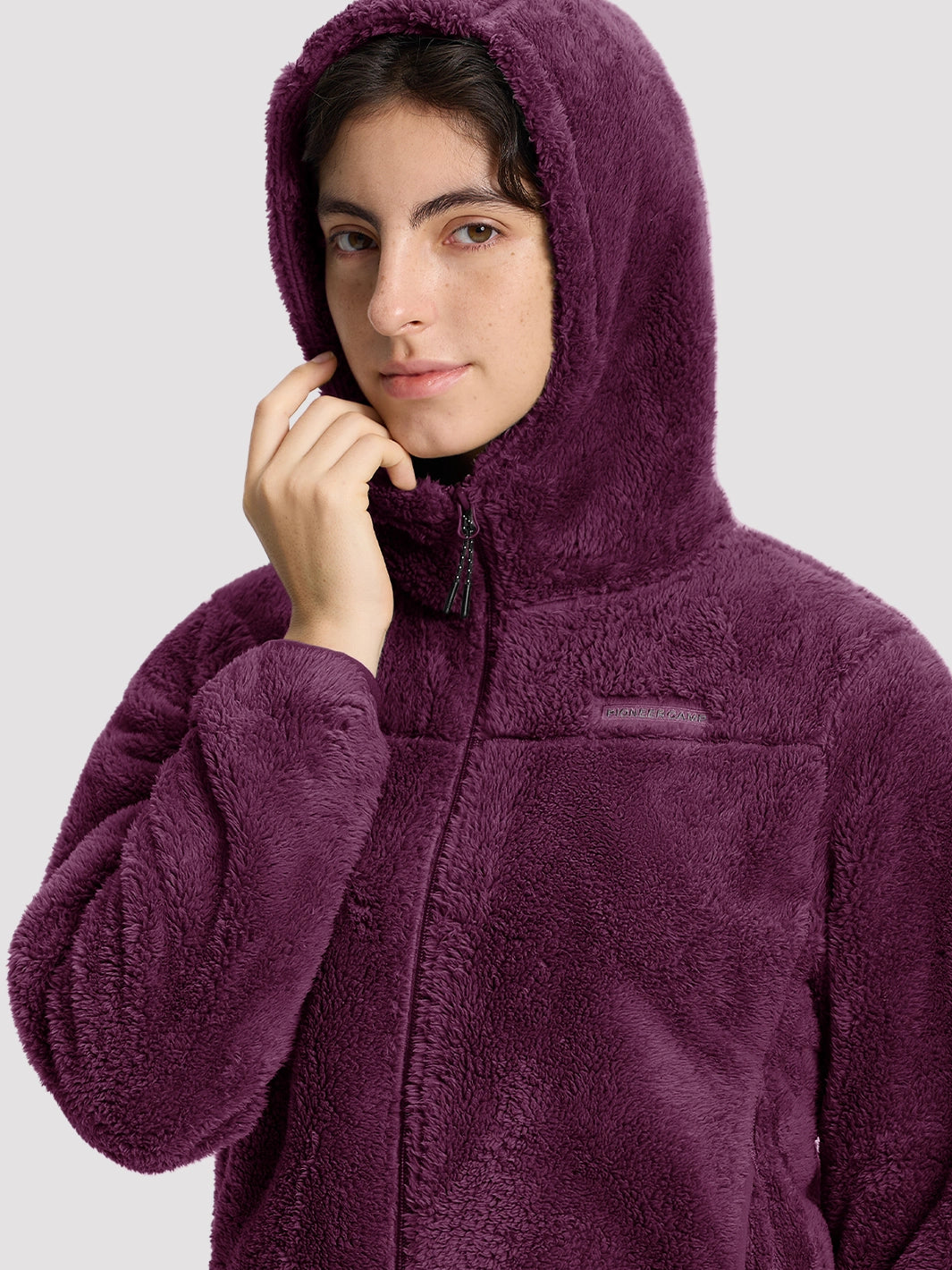 Women's Hooded Coral Fleece Jacket PIONEER CAMP