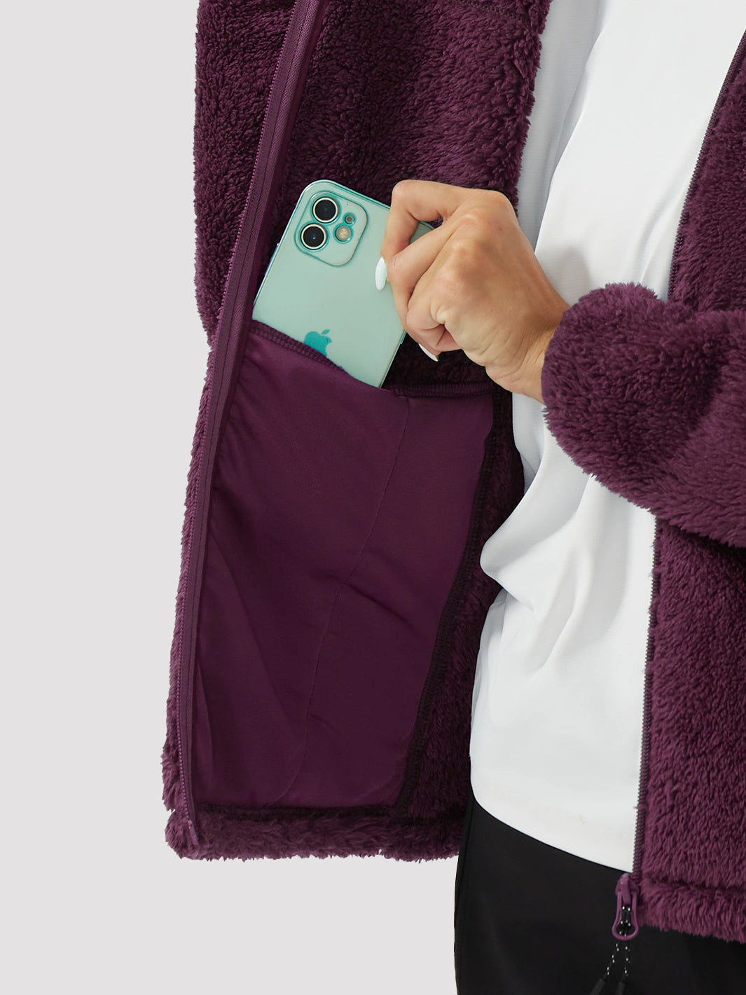 Women's Hooded Coral Fleece Jacket PIONEER CAMP