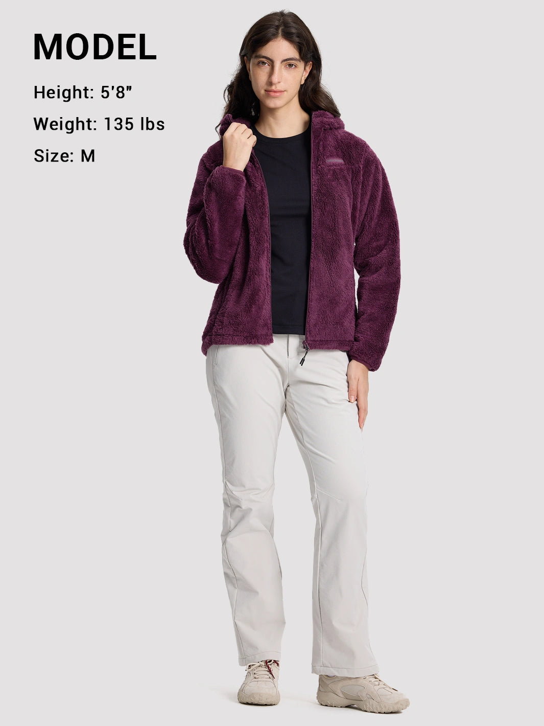 Women's Hooded Coral Fleece Jacket PIONEER CAMP