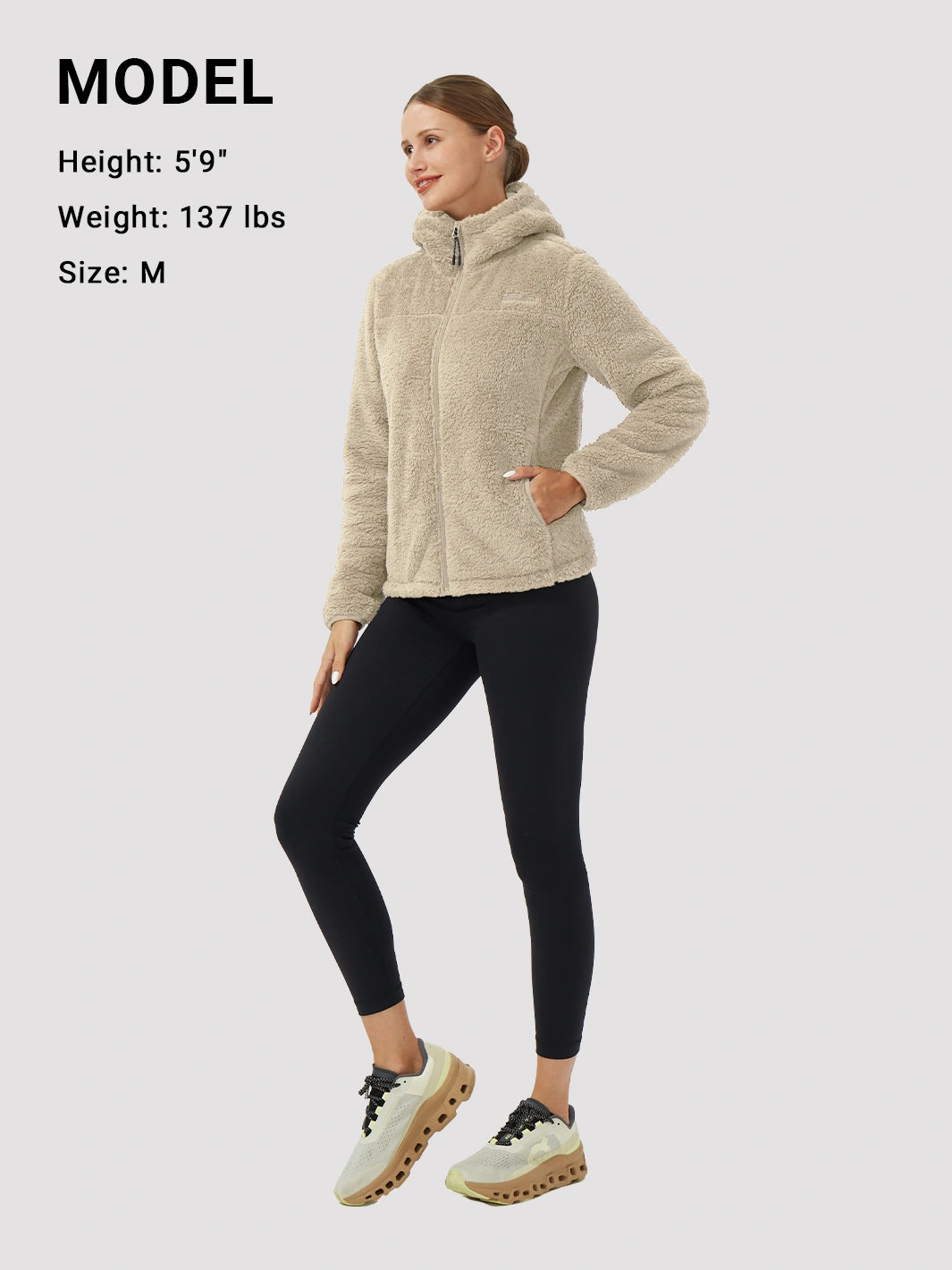 Women's Hooded Coral Fleece Jacket PIONEER CAMP