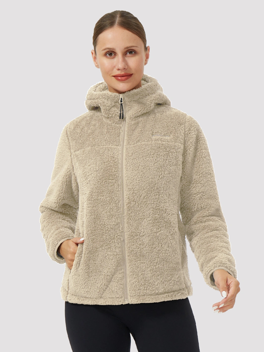 Women's Hooded Coral Fleece Jacket PIONEER CAMP