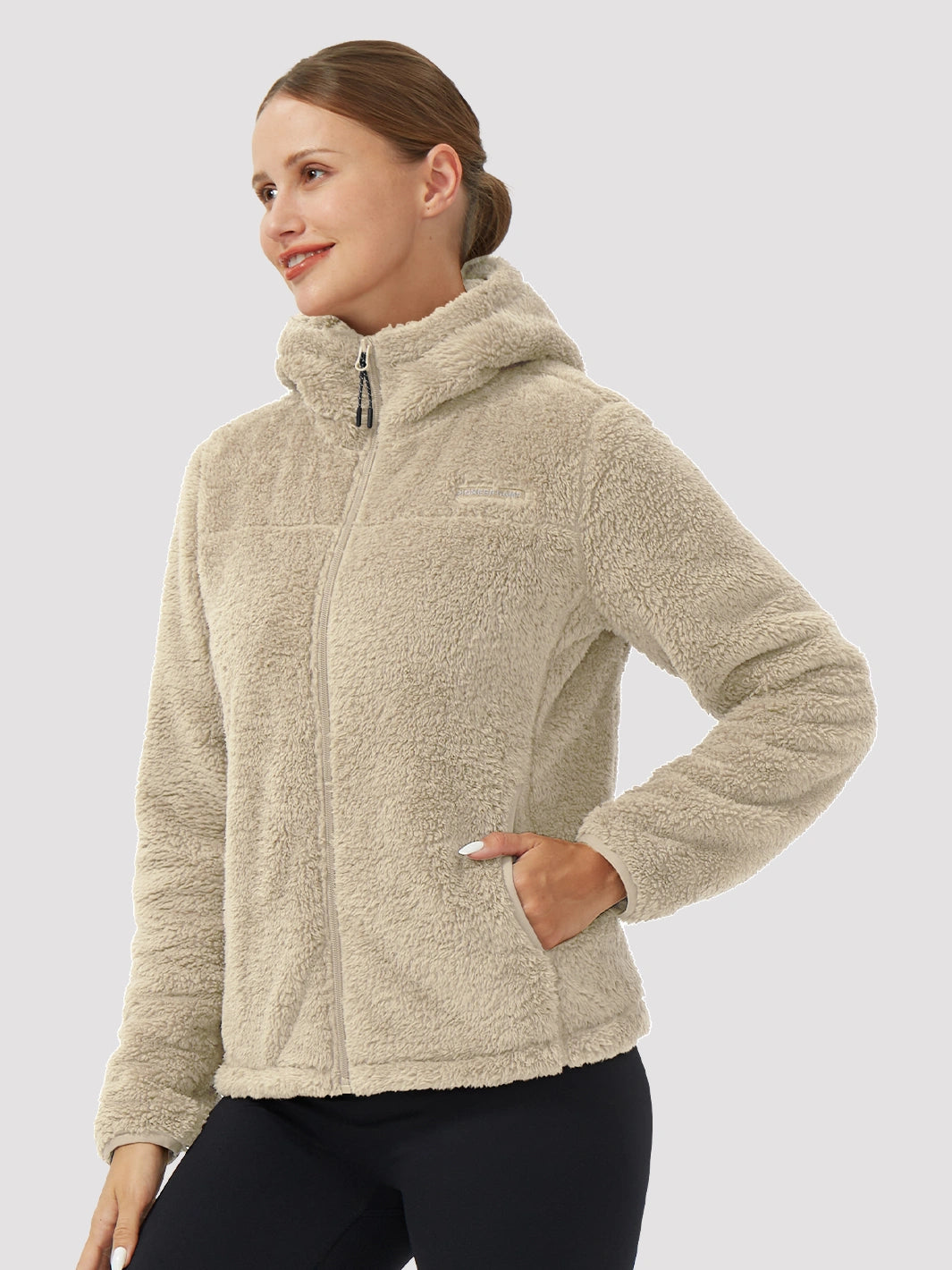 Women's Hooded Coral Fleece Jacket PIONEER CAMP
