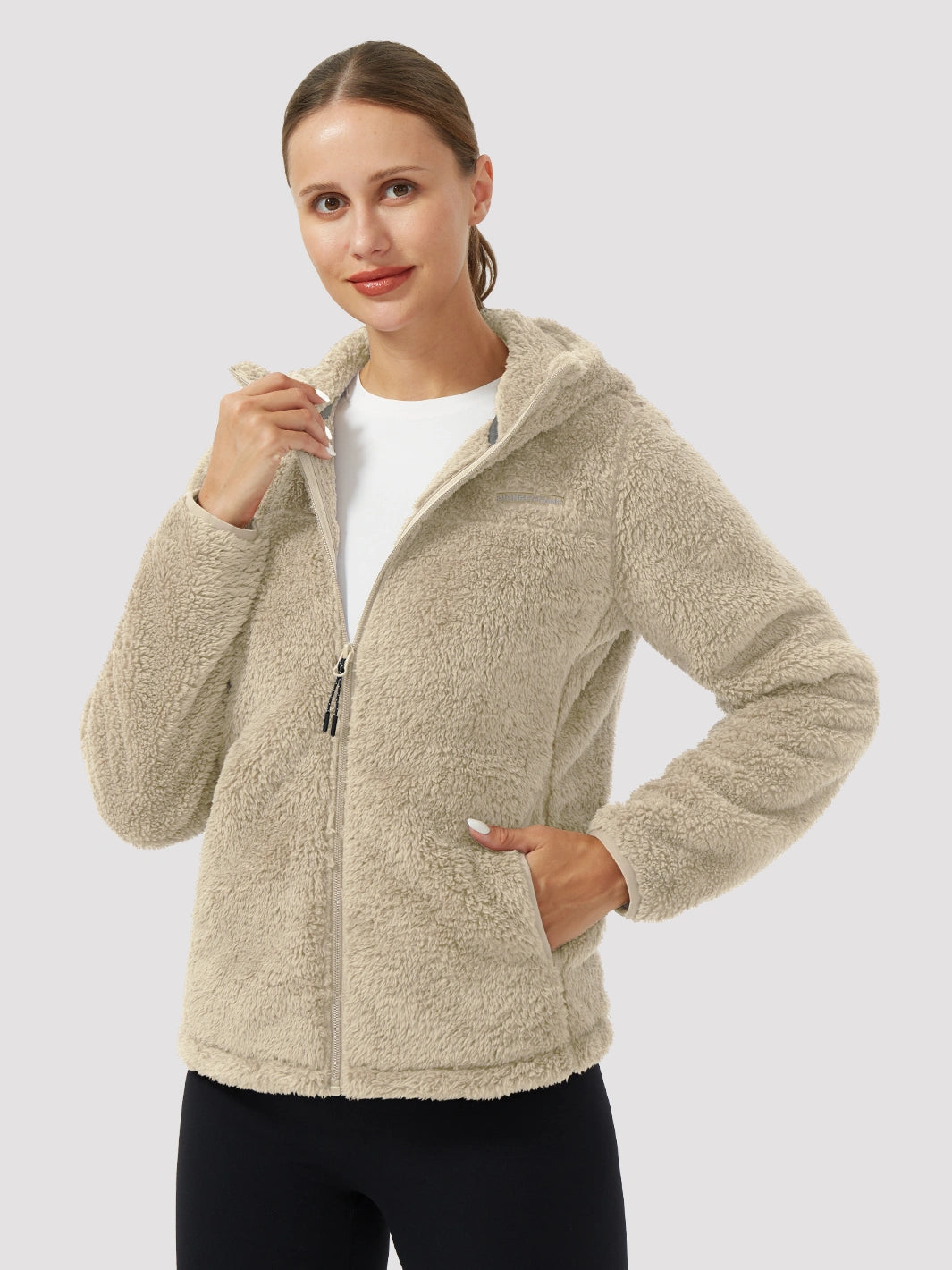 Women's Hooded Coral Fleece Jacket PIONEER CAMP