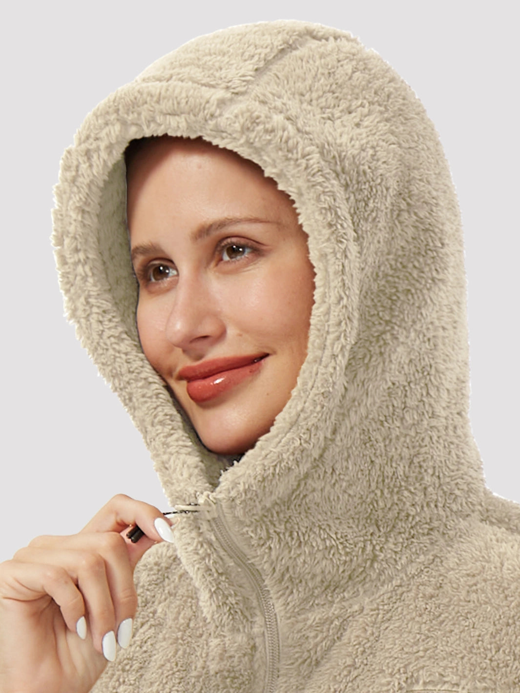 Women's Hooded Coral Fleece Jacket PIONEER CAMP