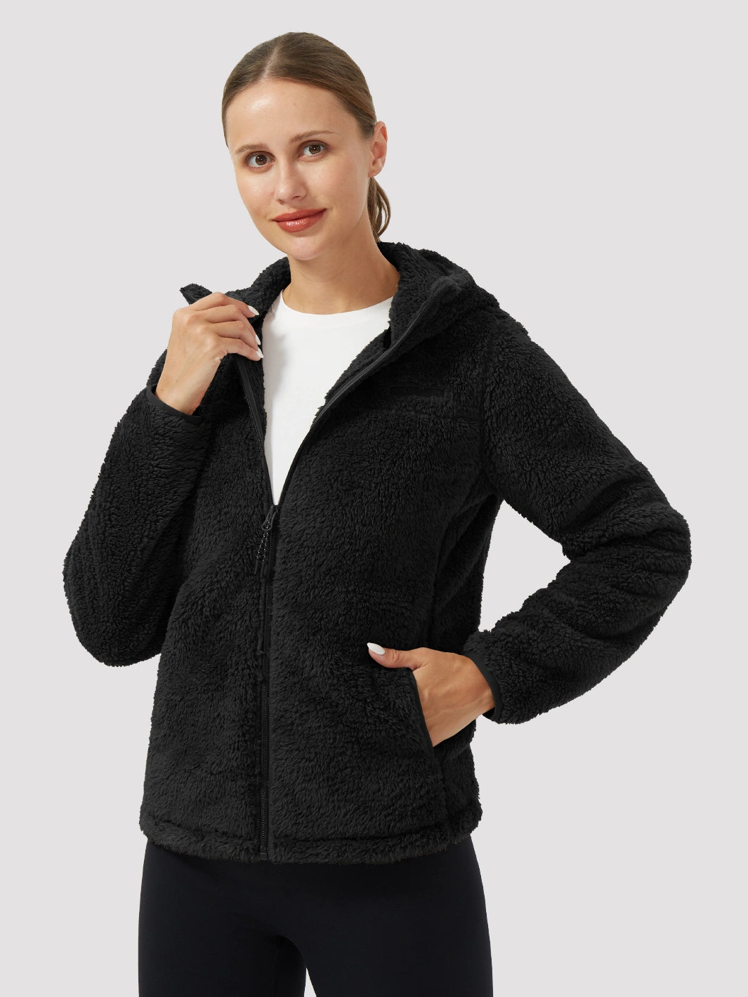 Women's Hooded Coral Fleece Jacket PIONEER CAMP