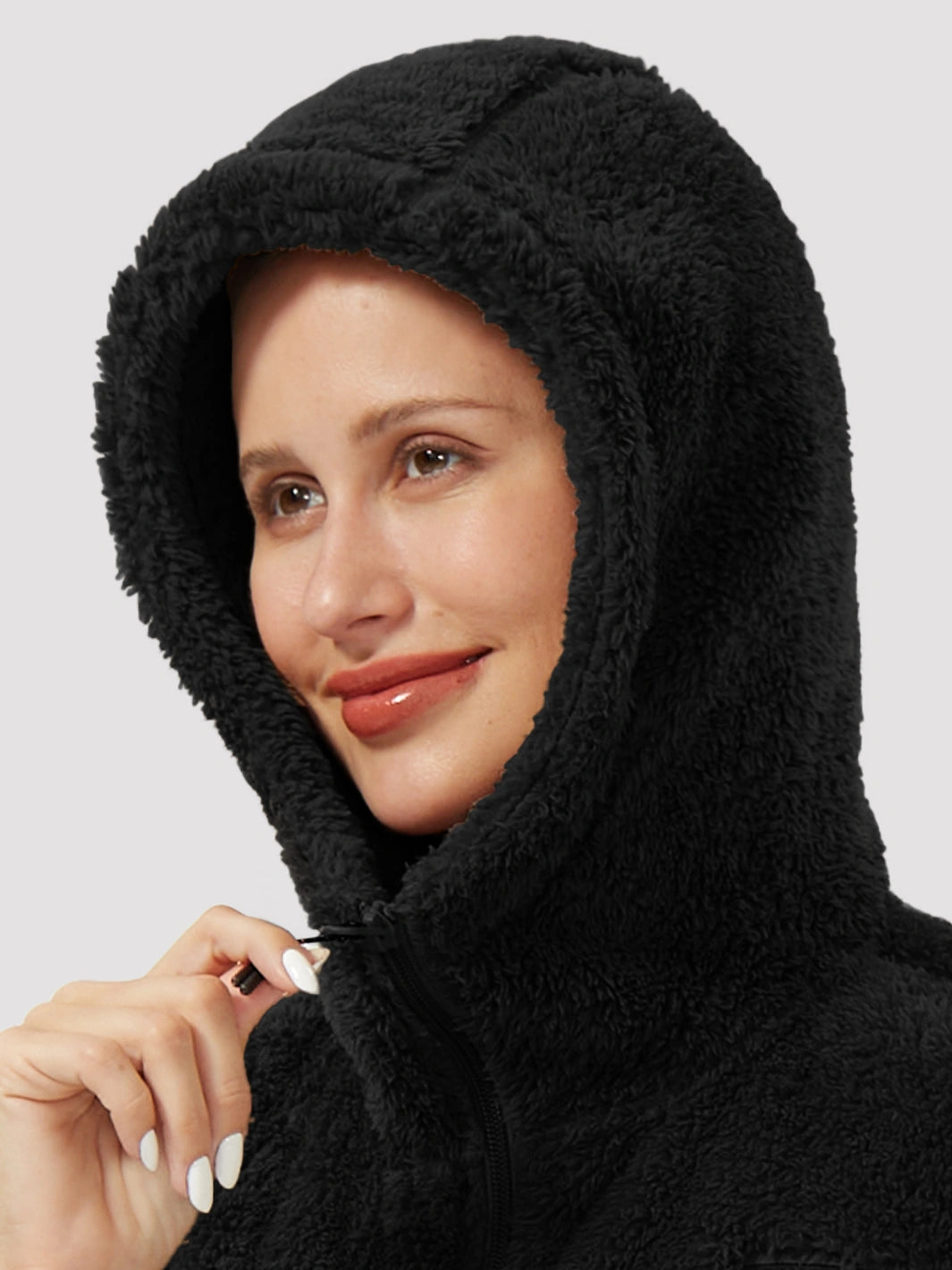 Women's Hooded Coral Fleece Jacket PIONEER CAMP