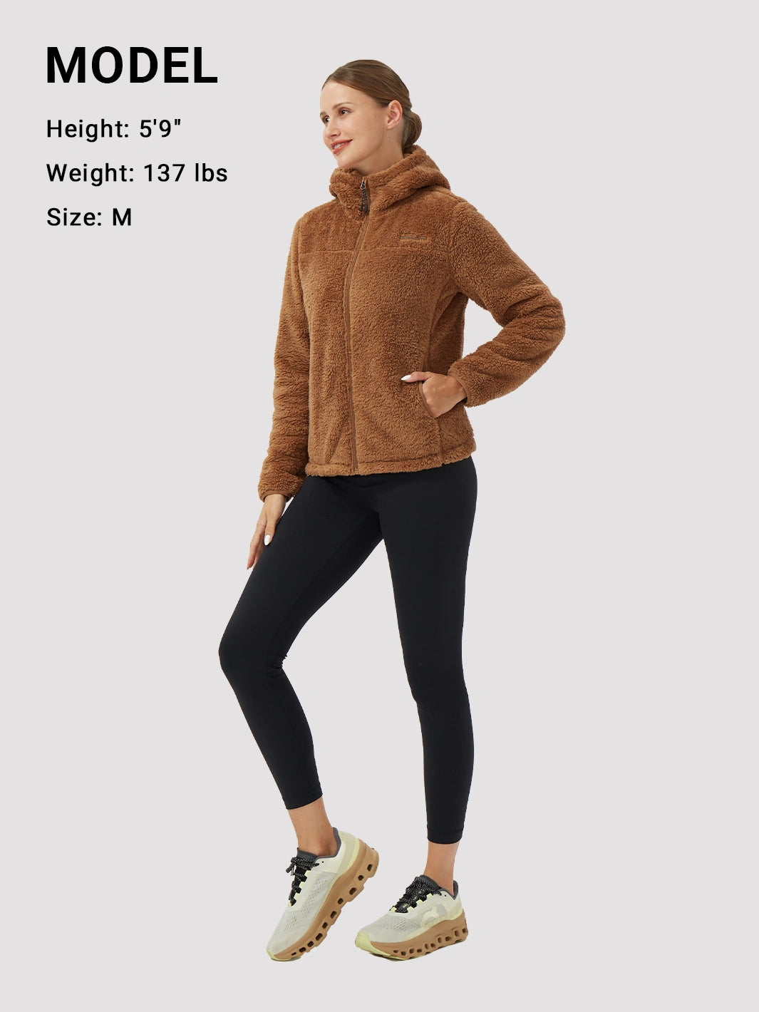 Women's Hooded Coral Fleece Jacket PIONEER CAMP