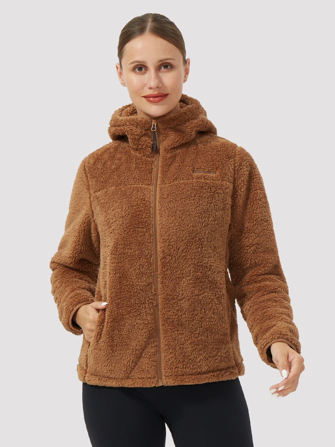 Women's Hooded Coral Fleece Jacket PIONEER CAMP