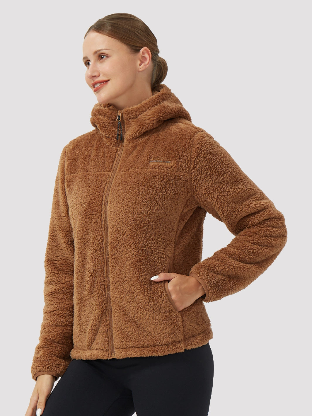 Women's Hooded Coral Fleece Jacket PIONEER CAMP