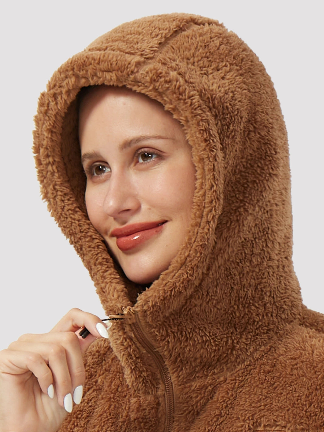 Women's Hooded Coral Fleece Jacket PIONEER CAMP