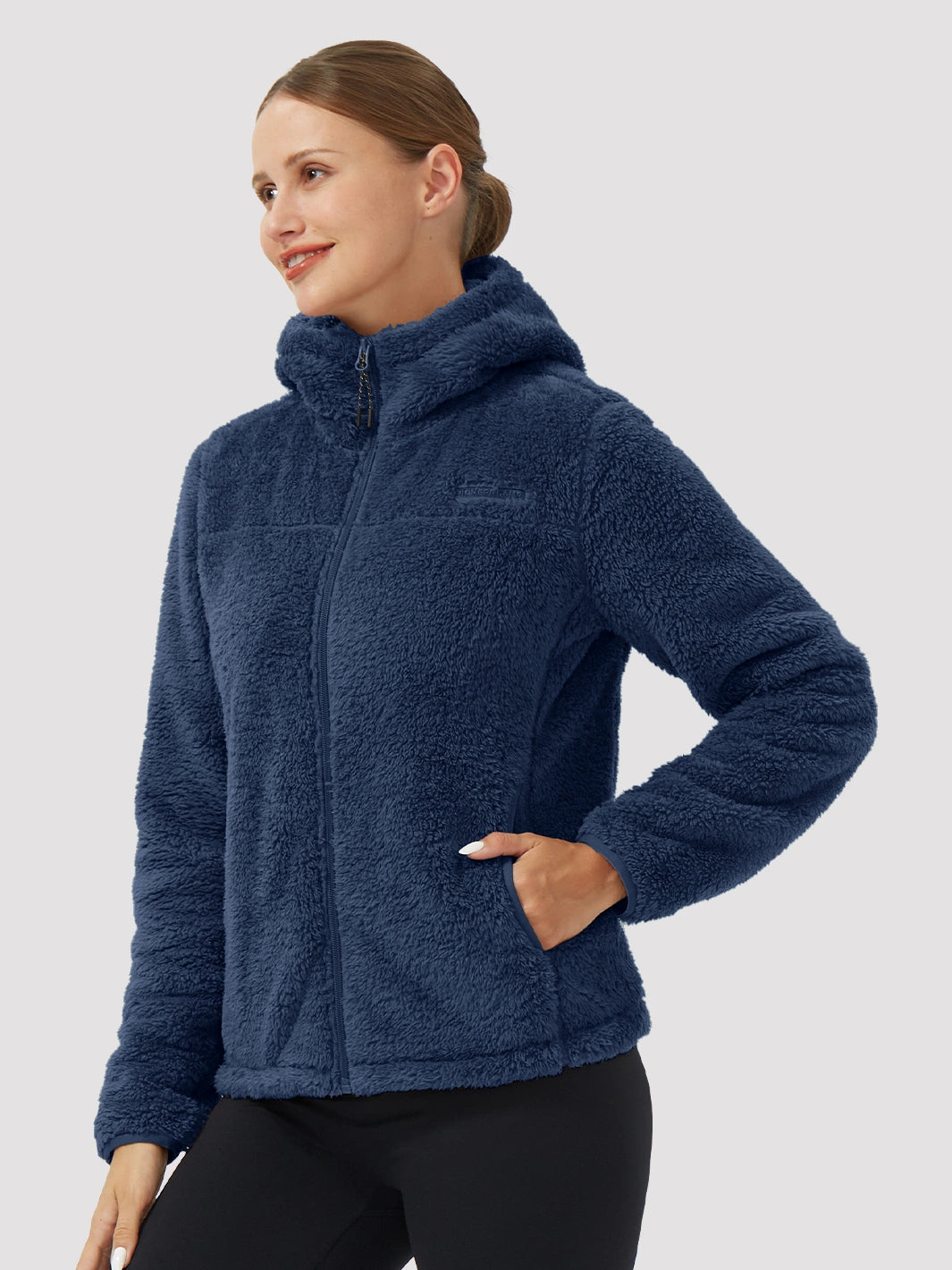 Women's Hooded Coral Fleece Jacket PIONEER CAMP