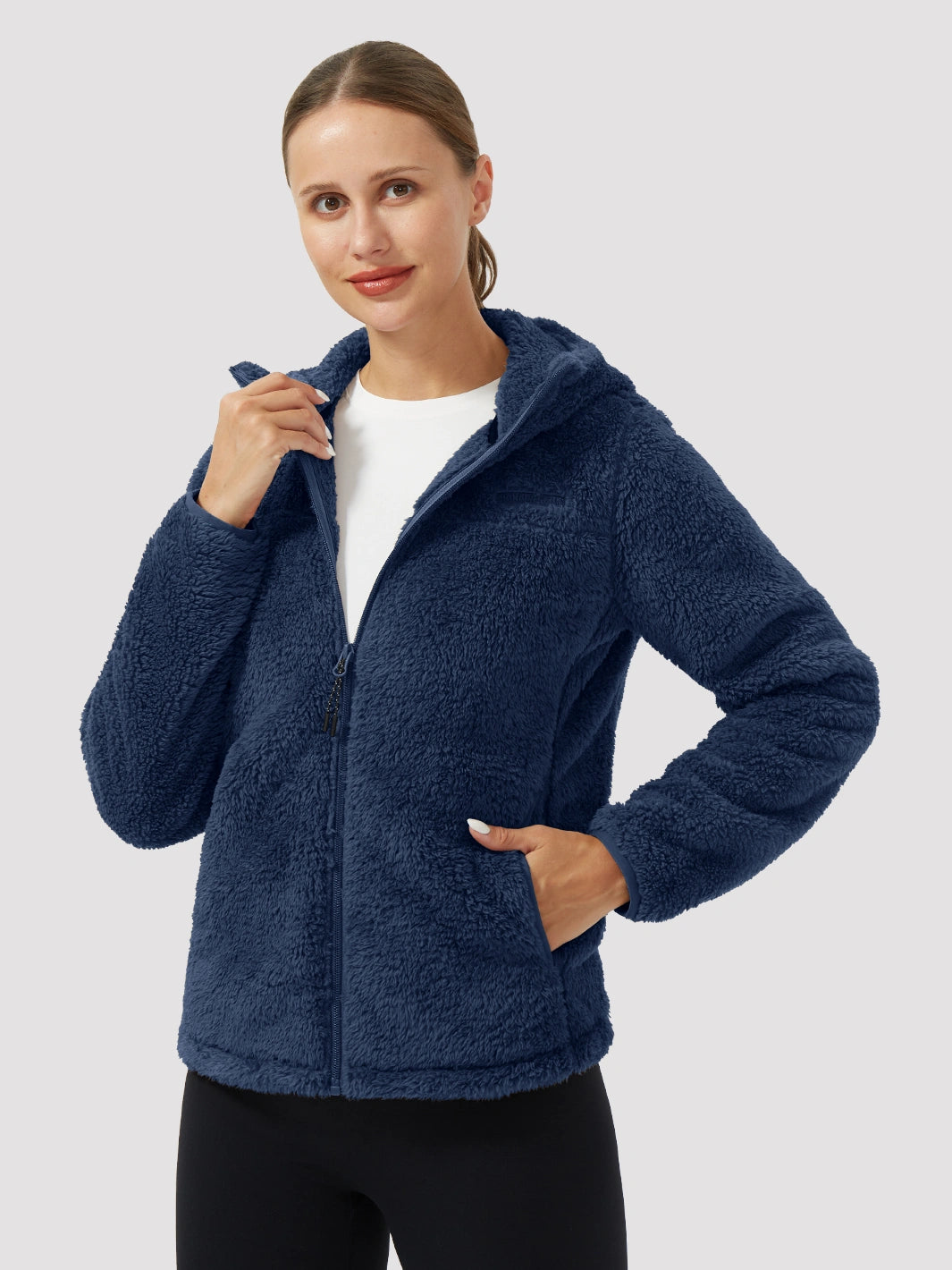 Women's Hooded Coral Fleece Jacket PIONEER CAMP