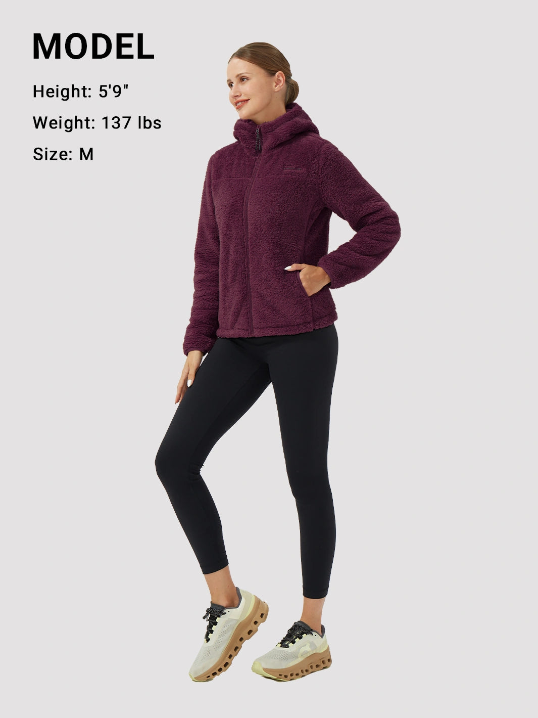Women's Hooded Coral Fleece Jacket PIONEER CAMP
