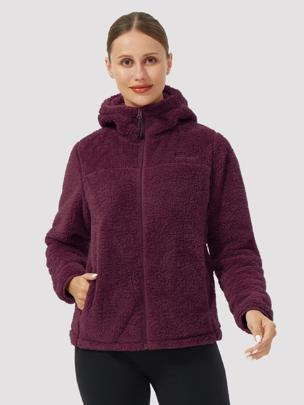 Women's Hooded Coral Fleece Jacket PIONEER CAMP