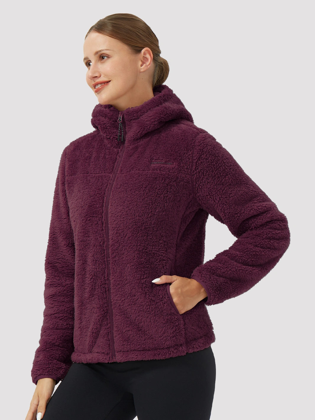 Women's Hooded Coral Fleece Jacket PIONEER CAMP