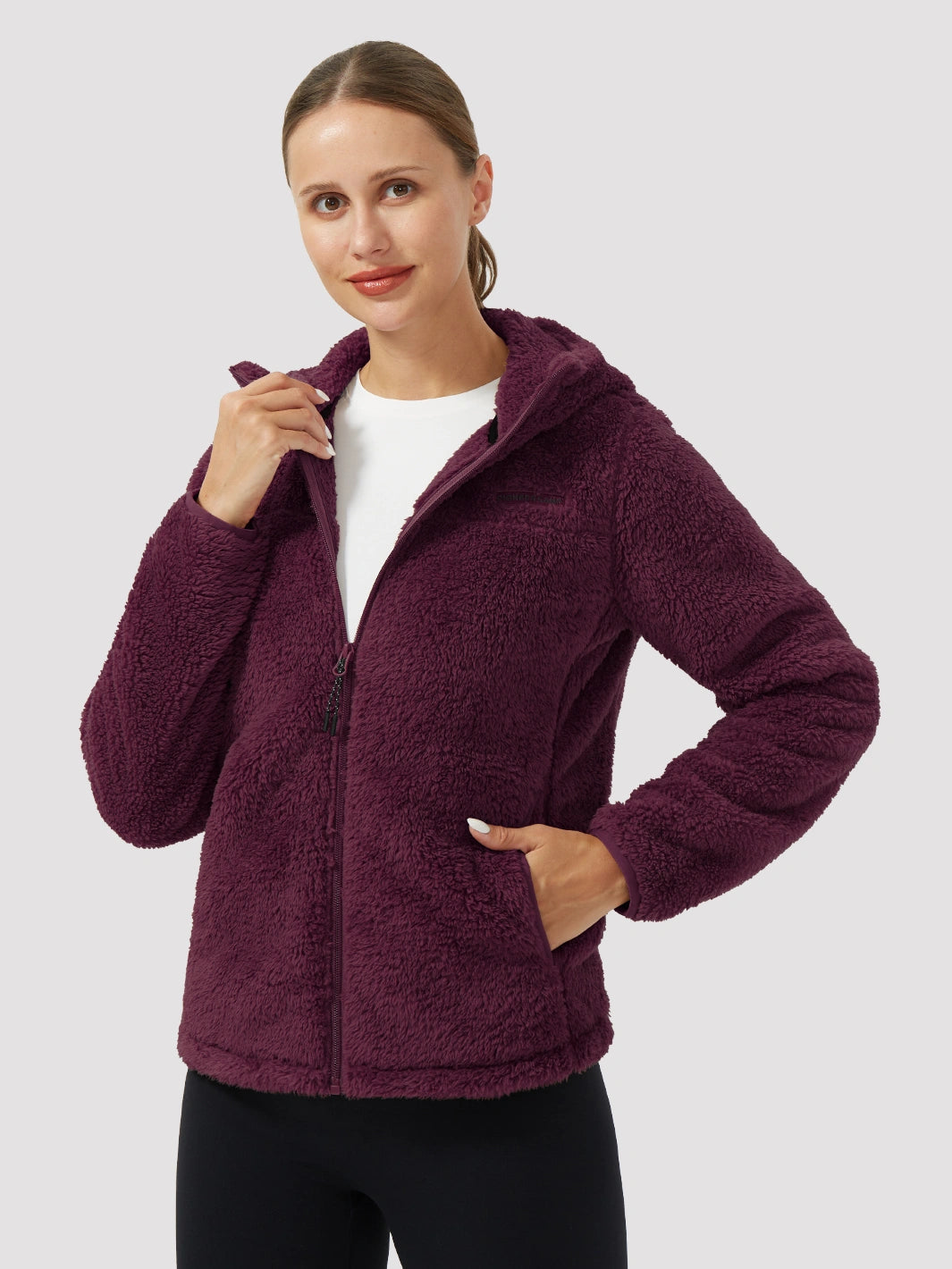 Women's Hooded Coral Fleece Jacket PIONEER CAMP