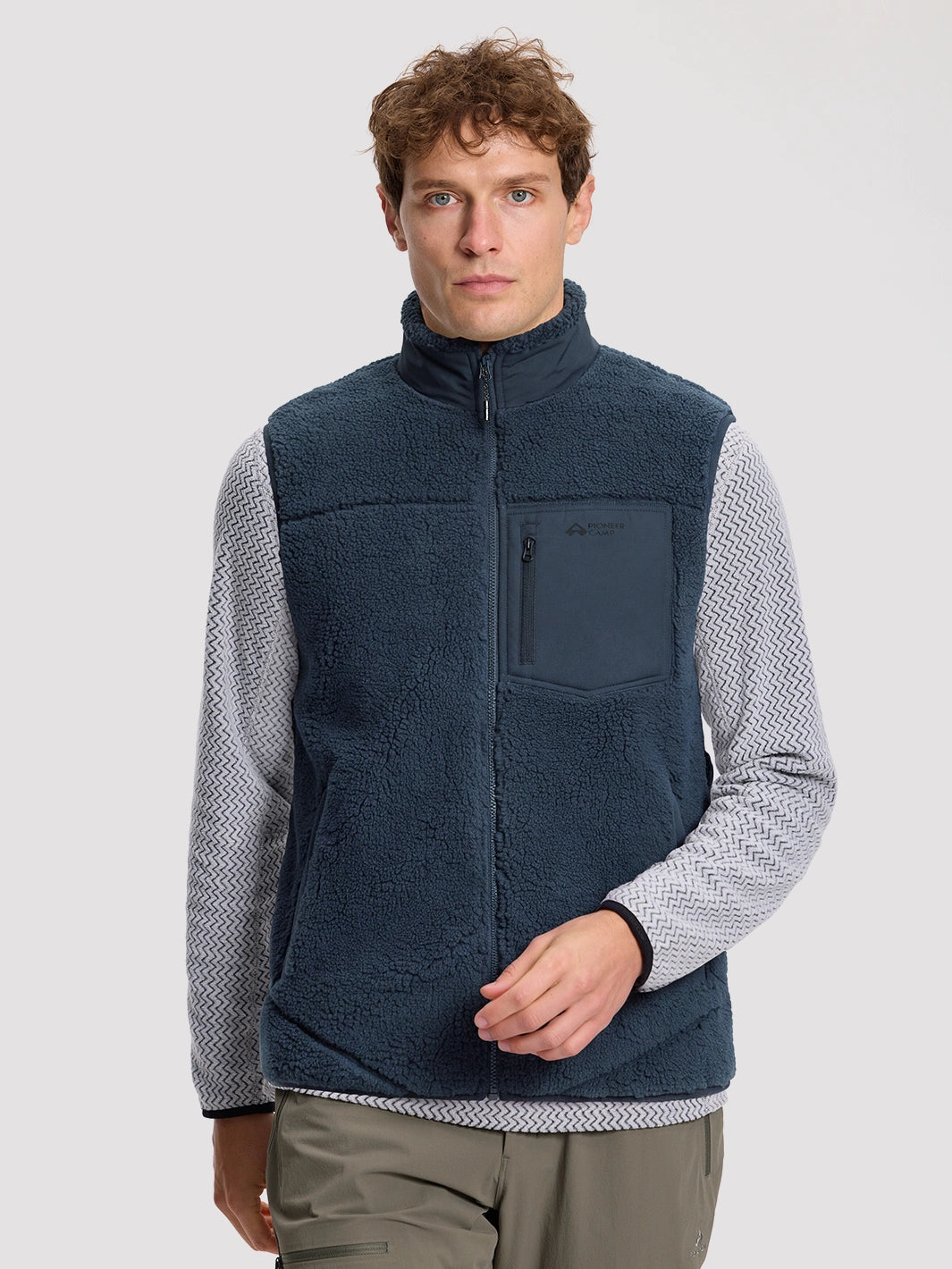 Men's High-Density Sherpa Fleece Full-Zip Vest PIONEER CAMP