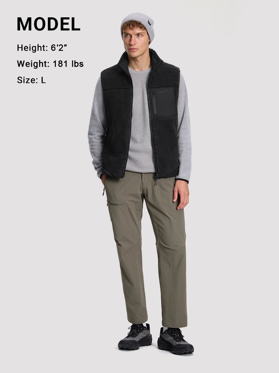 Men's High-Density Sherpa Fleece Full-Zip Vest PIONEER CAMP