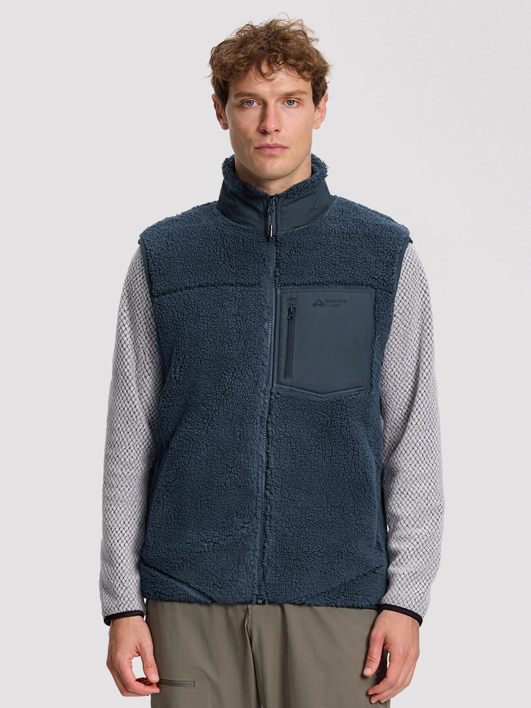 Men's High-Density Sherpa Fleece Full-Zip Vest PIONEER CAMP