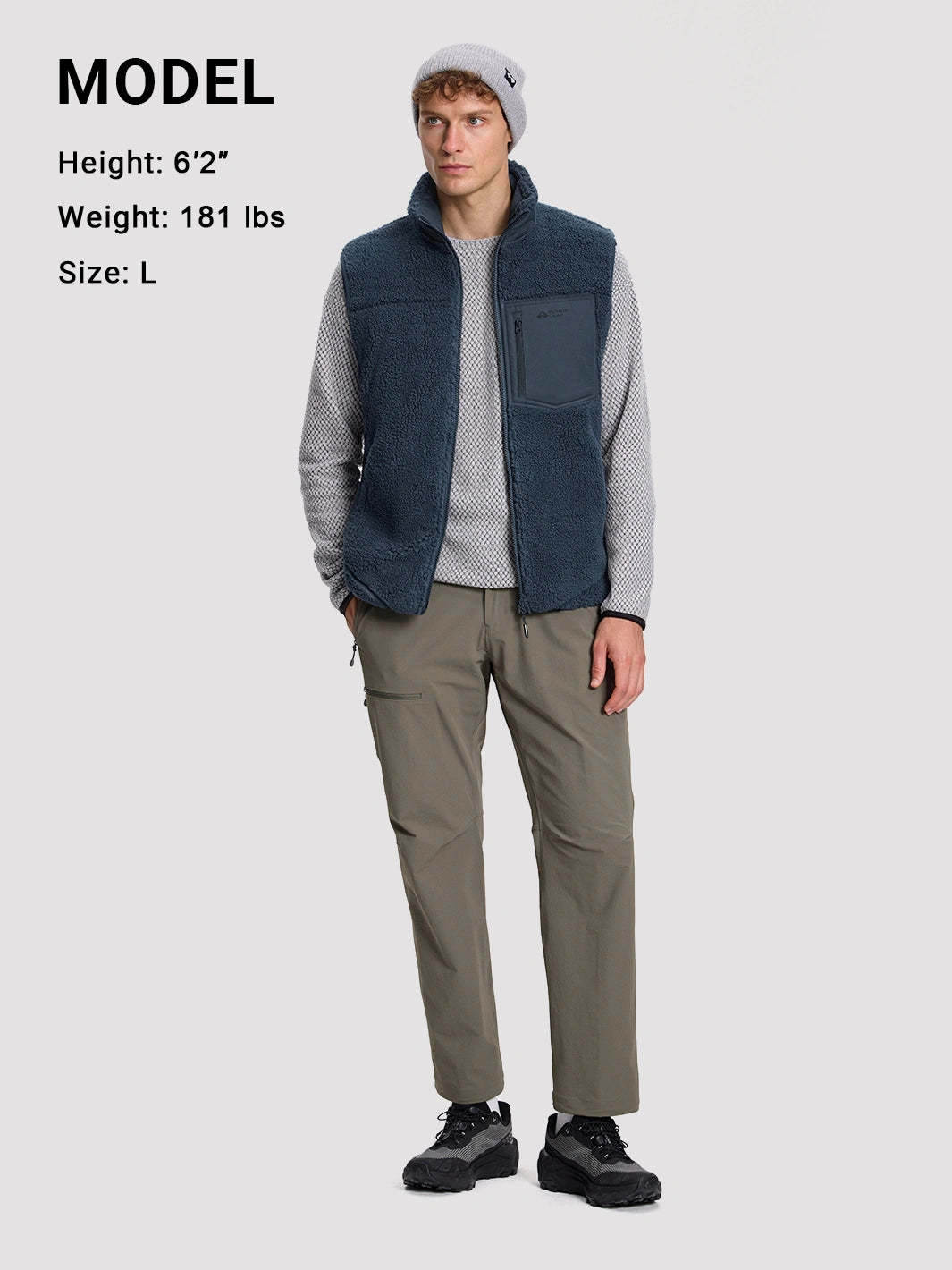 Men's High-Density Sherpa Fleece Full-Zip Vest PIONEER CAMP