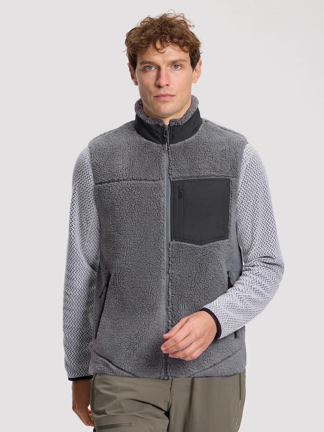 Men's High-Density Sherpa Fleece Full-Zip Vest PIONEER CAMP