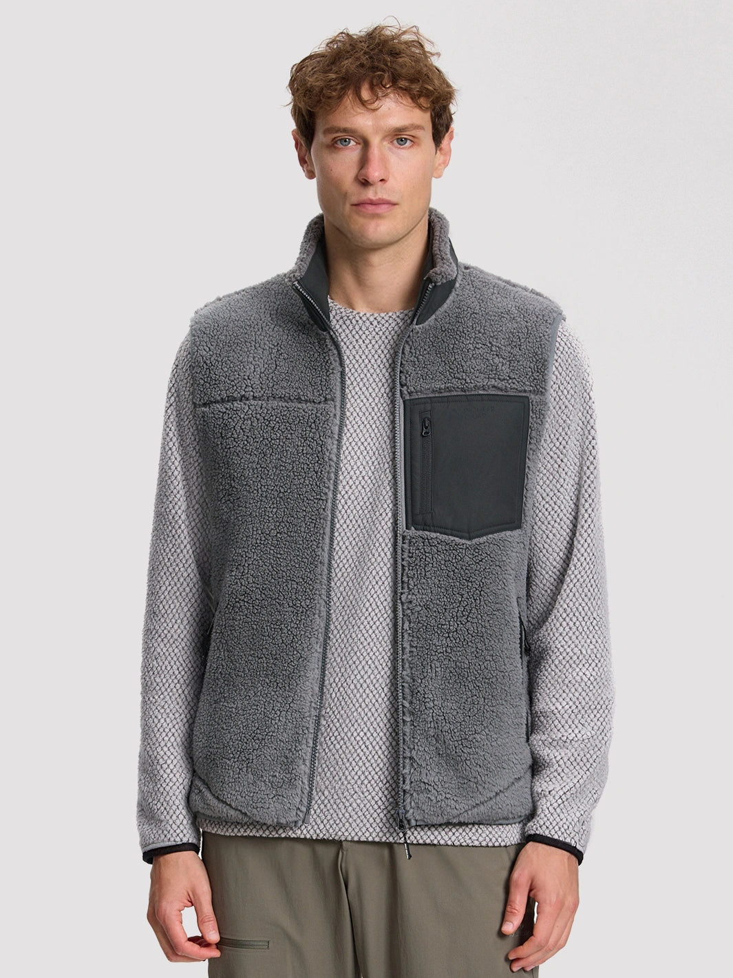 Men's High-Density Sherpa Fleece Full-Zip Vest PIONEER CAMP