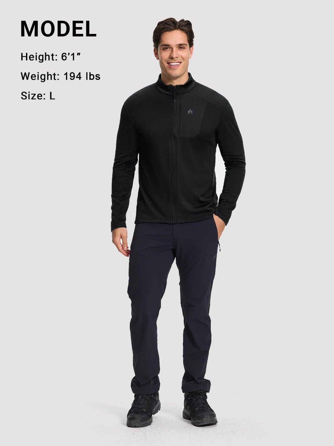 Men's Grid Fleece Full-Zip Mid Layer Jacket