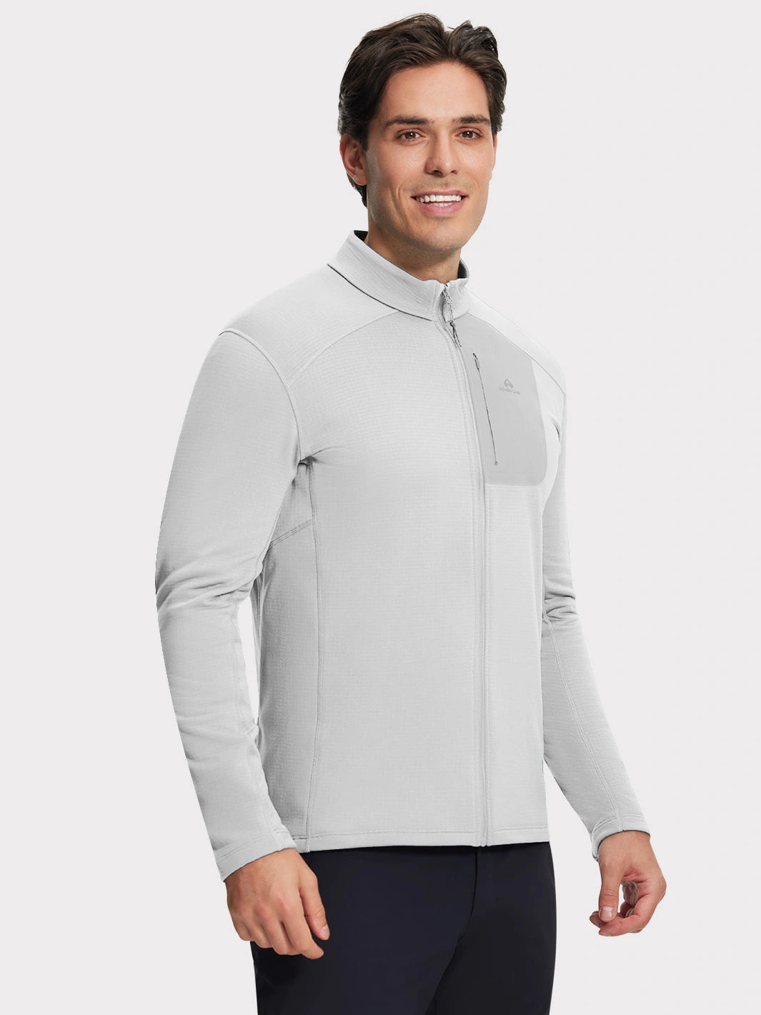 Men's Grid Fleece Full-Zip Mid Layer Jacket