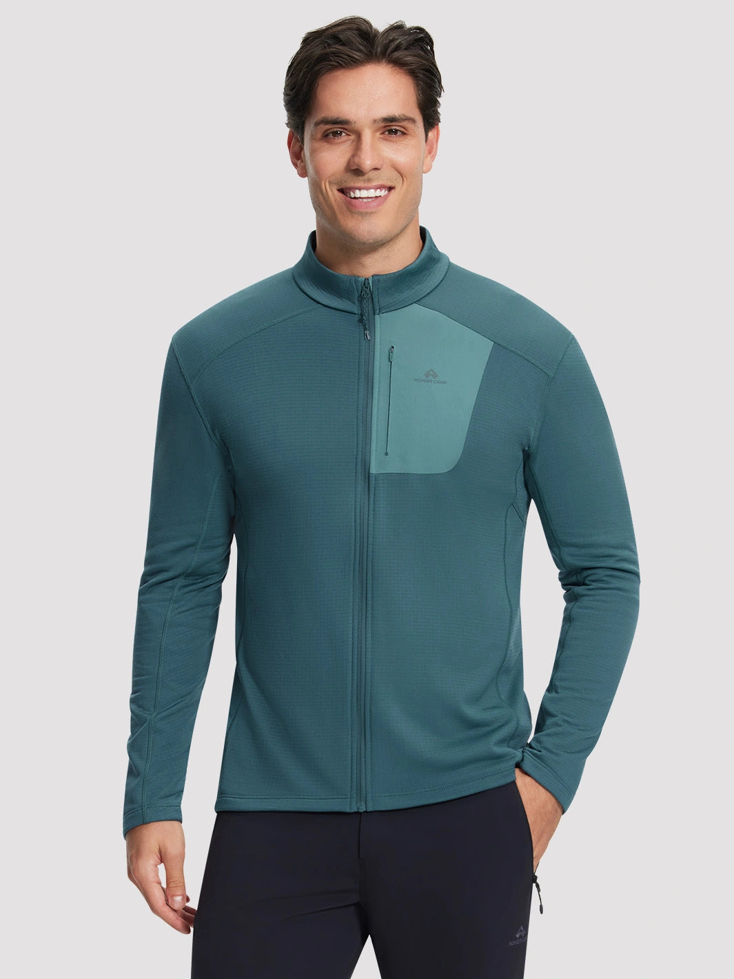 Men's Grid Fleece Full-Zip Mid Layer Jacket