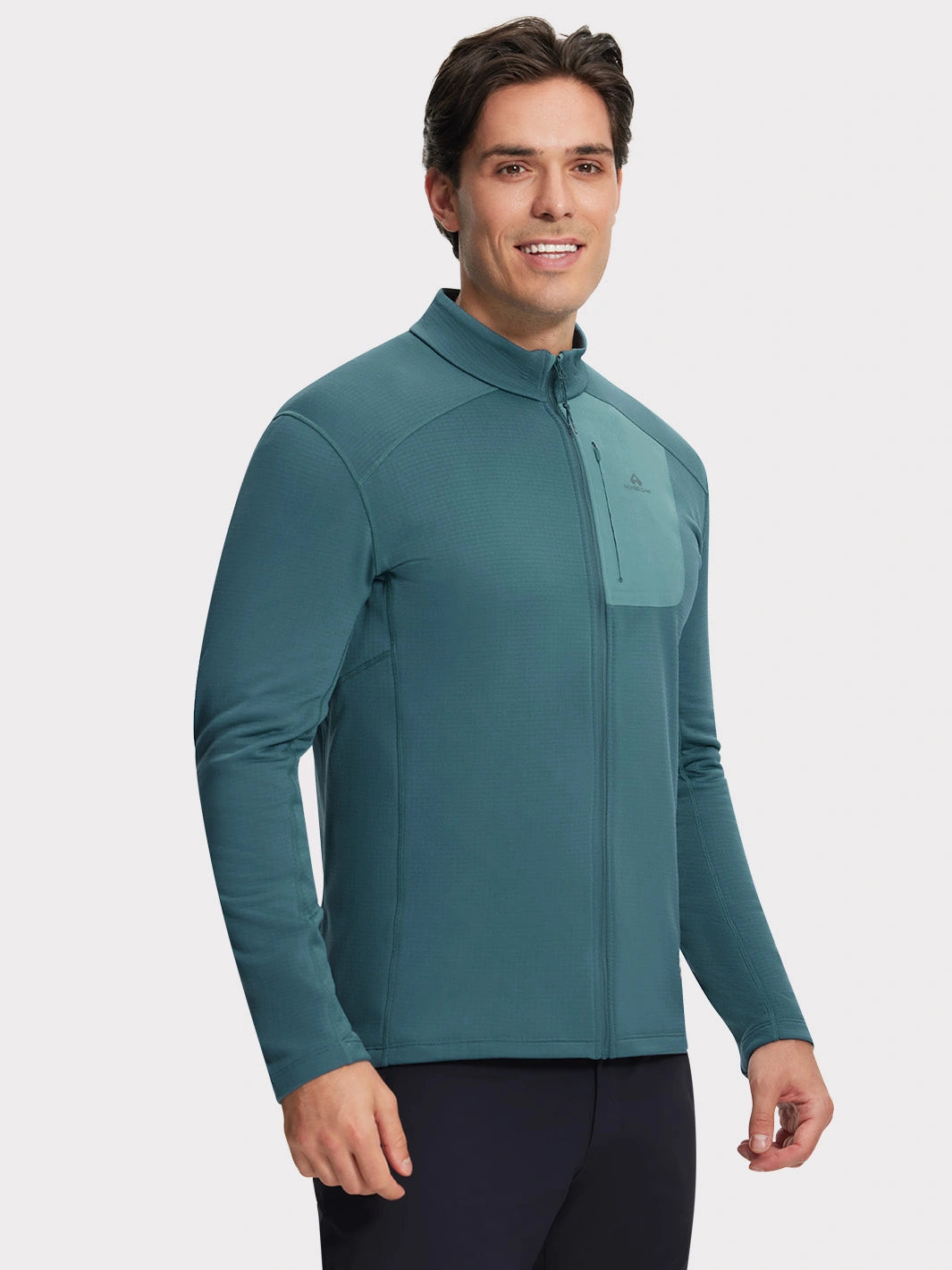 Men's Grid Fleece Full-Zip Mid Layer Jacket