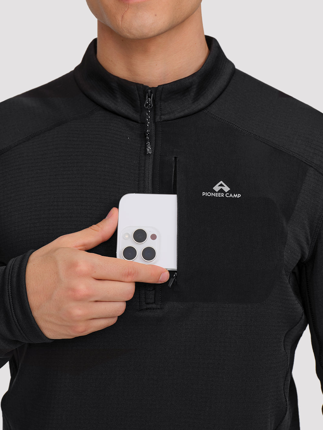 Men's Lightweight 1/4-Zip Grid Fleece Jacket