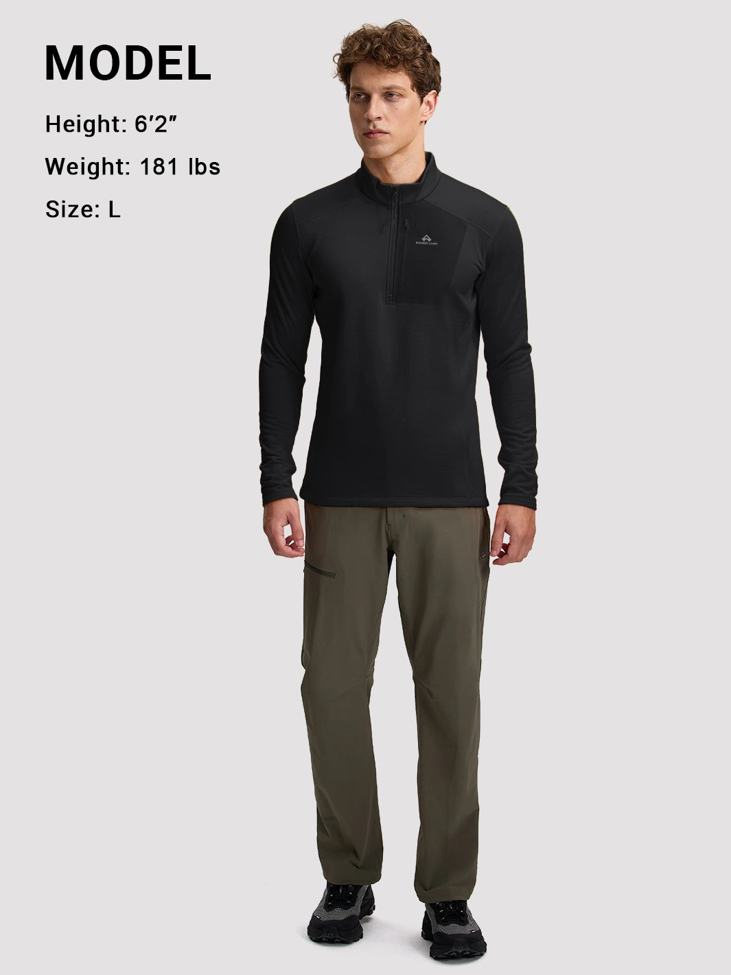 Men's Lightweight 1/4-Zip Grid Fleece Pullover PIONEER CAMP