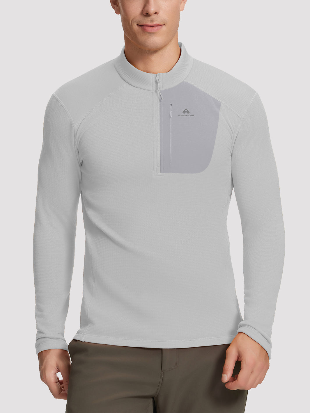 Men's Lightweight 1/4-Zip Grid Fleece Jacket