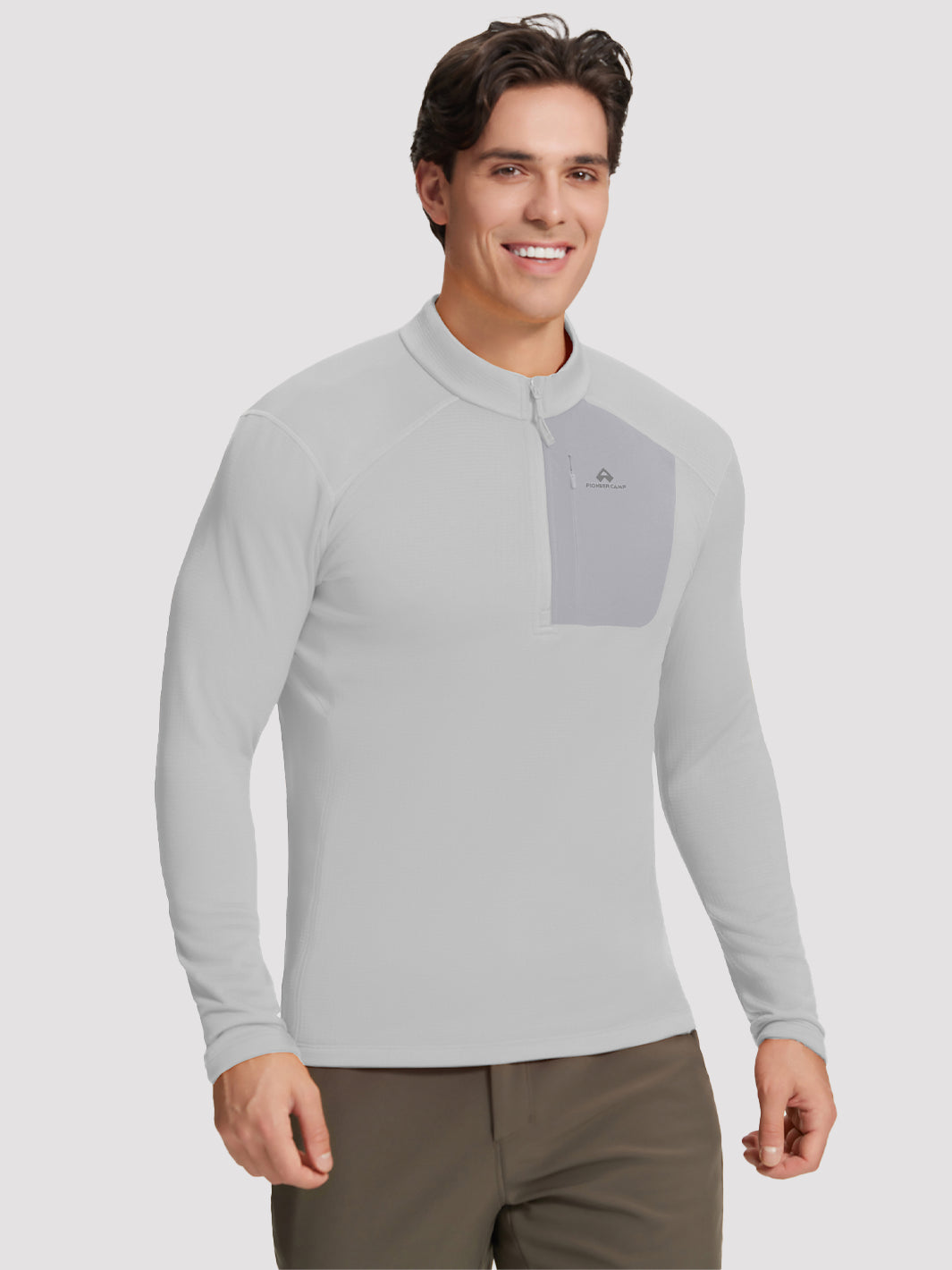 Men's Lightweight 1/4-Zip Grid Fleece Jacket