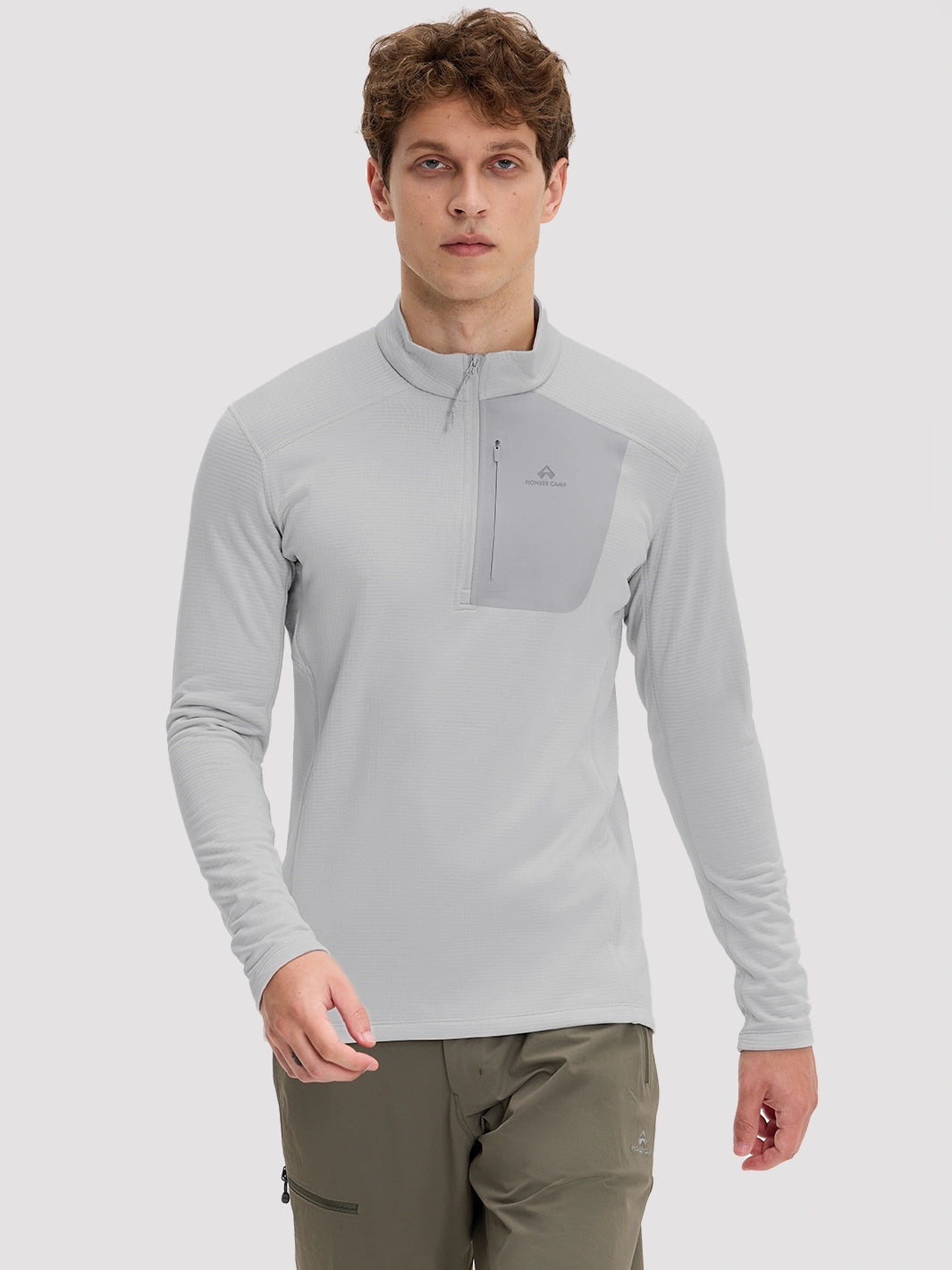 Men's Lightweight 1/4-Zip Grid Fleece Pullover PIONEER CAMP