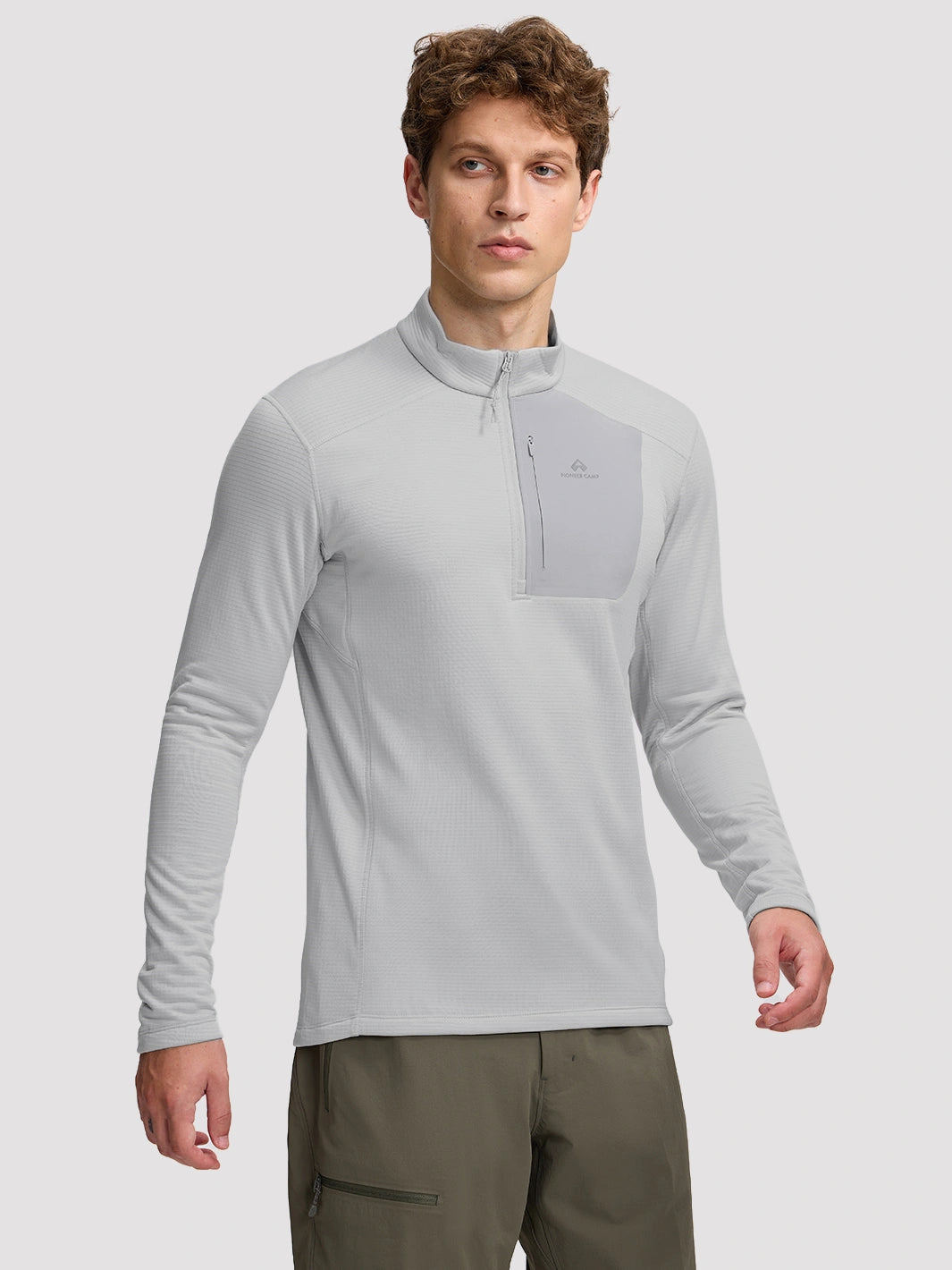 Men's Lightweight 1/4-Zip Grid Fleece Pullover PIONEER CAMP