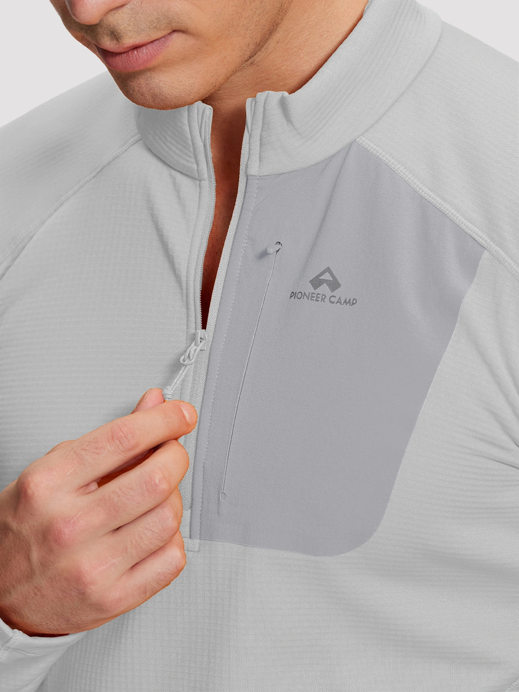 Men's Lightweight 1/4-Zip Grid Fleece Pullover PIONEER CAMP