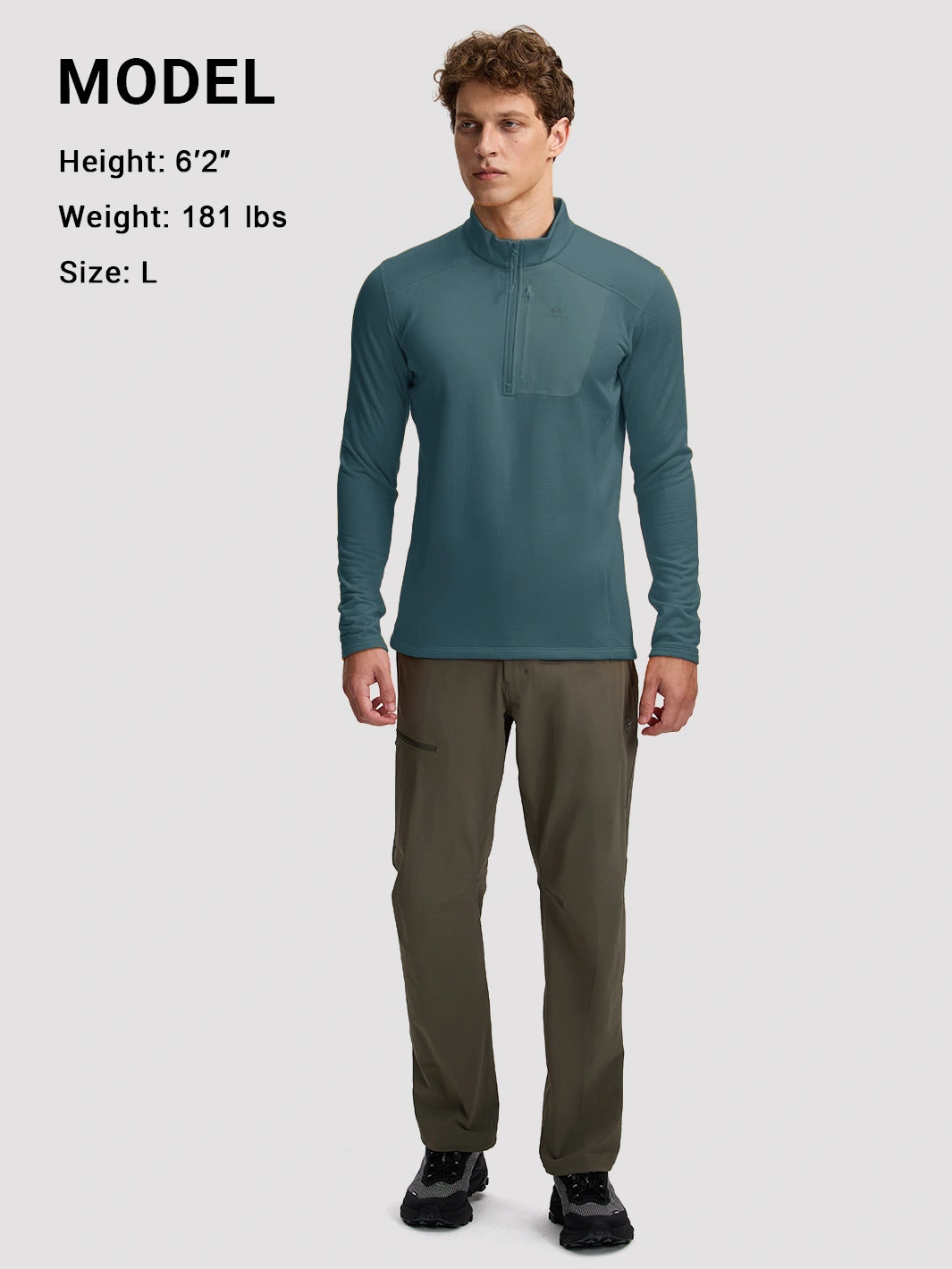 Men's Lightweight 1/4-Zip Grid Fleece Pullover PIONEER CAMP