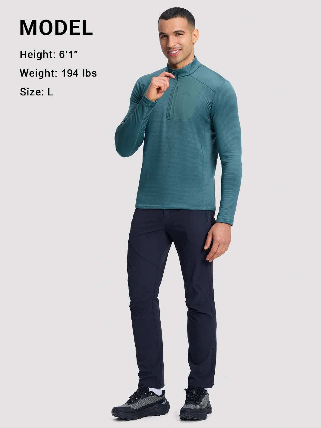 Men's Dynamic Half Zip Grid Fleece Pullover PIONEER CAMP