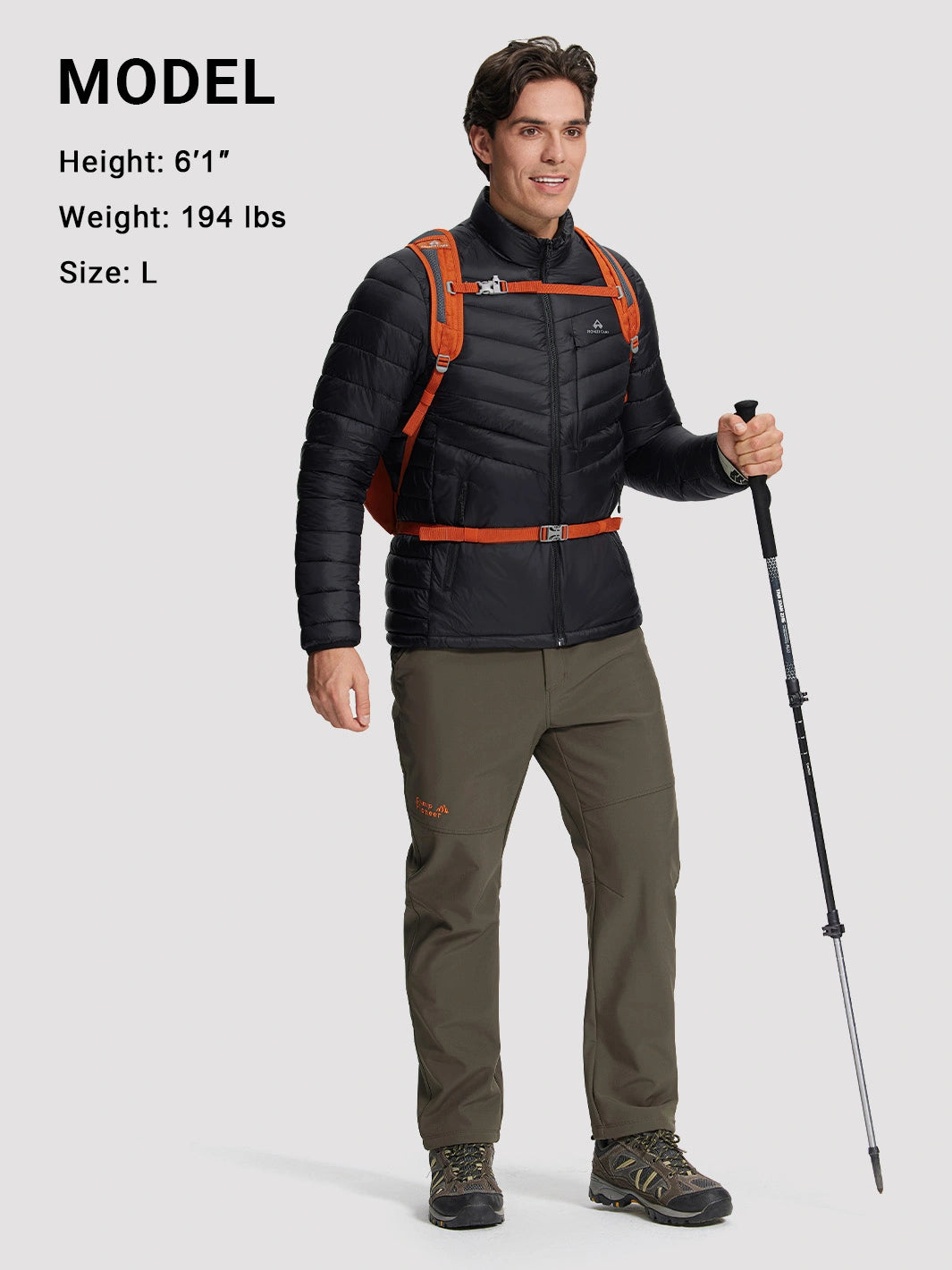 Men's Lightweight Water-Resistant Stand Collar Puffer Jacket